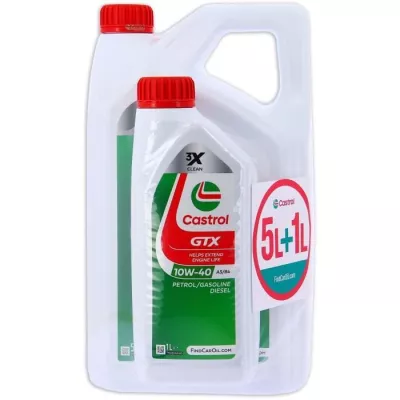 Huile Moteur CASTROL GTX 10W-40 A3/B4 - Pack 5L+1L