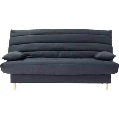 Clic clac 3 places gris - Couchage 125x190 cm - Avec coussins