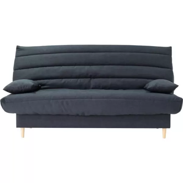 Clic clac 3 places - gris - Couchage 125x190 cm - Avec coussins