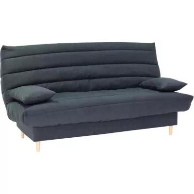 Clic clac 3 places gris - Couchage 125x190 cm - Avec coussins