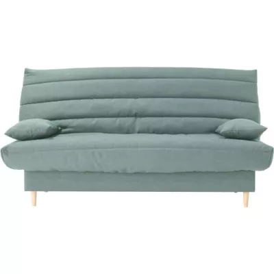 Clic clac 3 places vert amande - Couchage 125x190 cm - Avec coussins