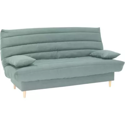 Clic clac 3 places vert amande - Couchage 125x190 cm - Avec coussins