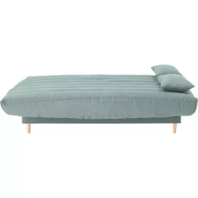 Clic clac 3 places vert amande - Couchage 125x190 cm - Avec coussins