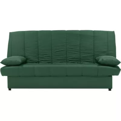 Banquette clic clac 3 places en tissu coton vert - Style contemporain