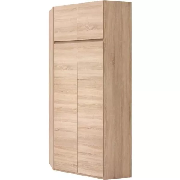 ACADEMICA Armoire d'angle - Décor chene sonoma - Contemporain - Chambre - L 80,5 cm