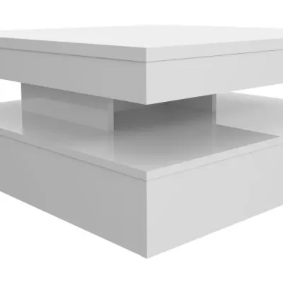 Rotary Coffee Table: Bright White Square - 78 x 78 x 36 cm