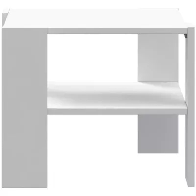 Table basse PILVI Blanc - Style contemporain - 2 Plateaux - L 55 x P 55 x H 45 cm