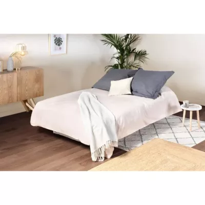 Banquette Clic Clac 3 places - Matelas 17 cm - Gris clair - Responsable Oeko-Tex