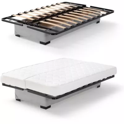 Banquette Clic Clac 3 places - Matelas 17 cm - Gris clair - Responsable Oeko-Tex