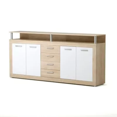 Buffet contemporain en chêne et blanc - Certifié FSC® 100%