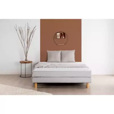 Ensemble Matelas 140x190 cm + Sommier - Qualité Ferme - DEKO DREAM Airflex