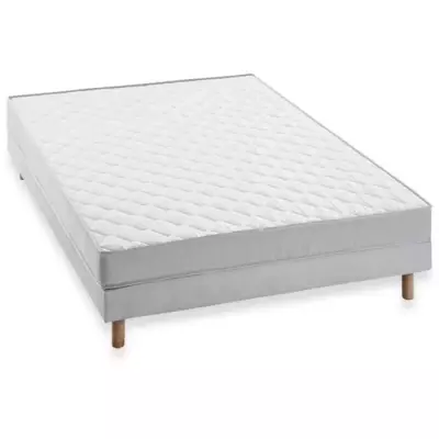 Ensemble Matelas 140x190 cm + Sommier - Qualité Ferme - DEKO DREAM Airflex