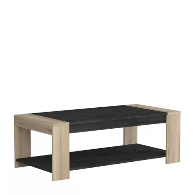 Ensemble salon SHEFFIELD: Table basse double plateau + Meuble TV 2 tiroirs