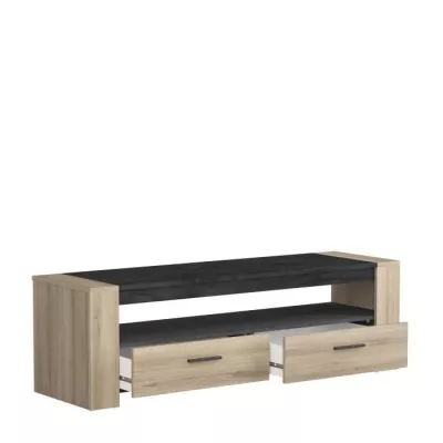 Ensemble salon SHEFFIELD: Table basse double plateau + Meuble TV 2 tiroirs