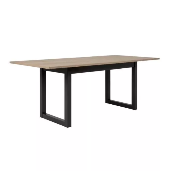 Table a manger extensible - Décor chene sonoma et anthracite - 160-200 cm - DENVER