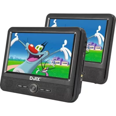 Lecteur DVD Portable DJIX PVS906-50SM 9" Double Écran - Autonomie 2h - Noir