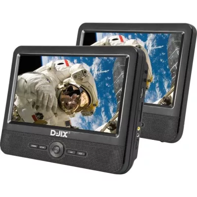 Lecteur DVD Portable DJIX PVS906-50SM 9" Double Écran - Autonomie 2h - Noir