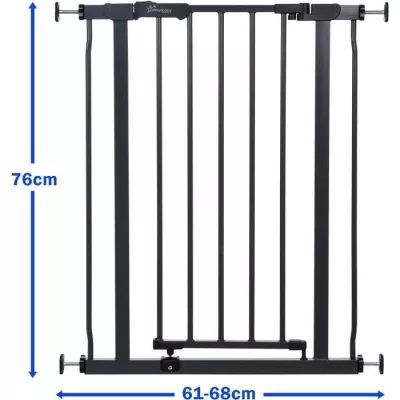 Barriere de sécurité DREAMBABY AVA - Montée par pression - Anthracite • 61-68 x 75 cm