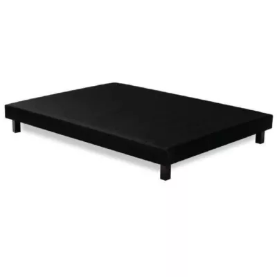 Sommier tapissier 160x200 cm - Noir - Pieds inclus - DEKO DREAM Rakenn