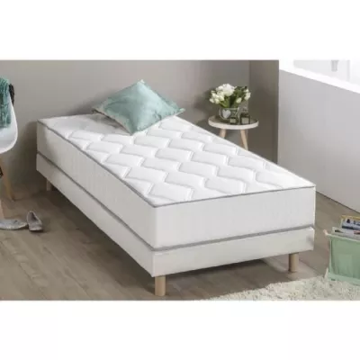 Ensemble matelas ressorts + sommier tapissier 90 x 190 - Epaisseur 23