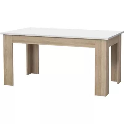 Dining table PILVI - 6 to 8 people - White matt and chene sonoma - C