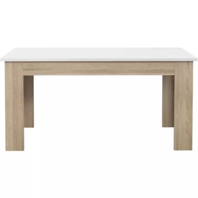 Dining table PILVI - 6 to 8 people - White matt and chene sonoma - C