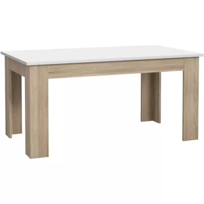 Dining table PILVI - 6 to 8 people - White matt and chene sonoma - C