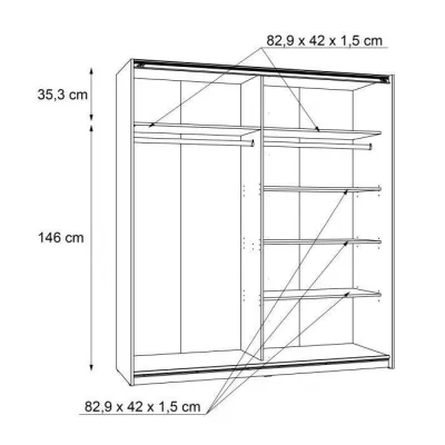 Armoire 2 portes coulissantes - Panneaux de particules - Blanc - L 170