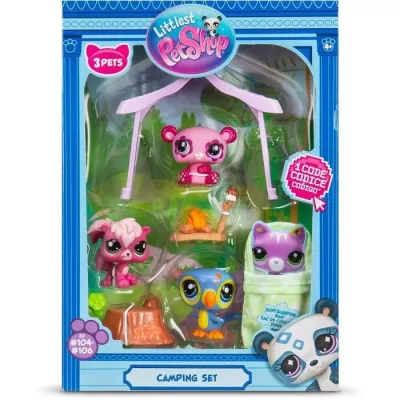 3 Pet Theme Pack - BANDAI - Littlest Pet Shop Camping - Animals and