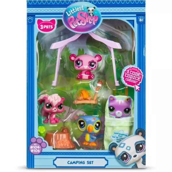 3 Pet Theme Pack - BANDAI - Littlest Pet Shop Camping - Animals and accessories