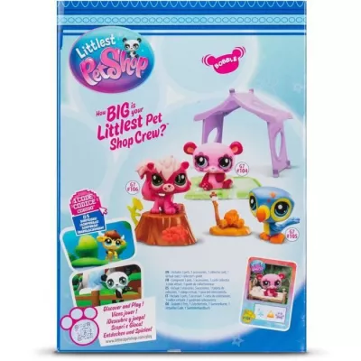 3 Pet Theme Pack - BANDAI - Littlest Pet Shop Camping - Animals and