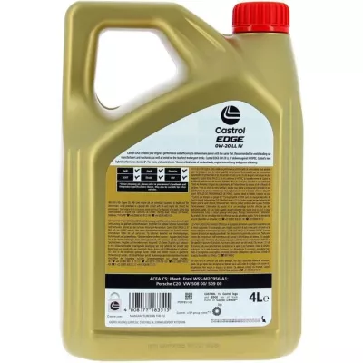 Huile moteur - CASTROL - EDGE 0W-20 LL IV - 4L