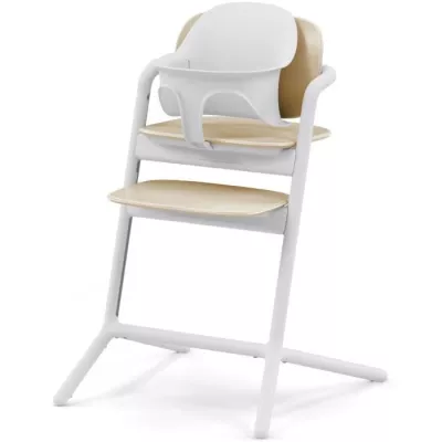 CYBEX - Chaise haute évolutive - Pack 3 en 1 - LEMO 2 - Blanc/ Bois -