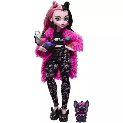 Monster High-Coffee Party Pyjama Draculaura-Doll and Accessories