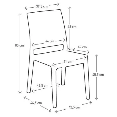 Lot de 4 Chaises de jardin Clio - Imitation résine tressée - 55 x 46