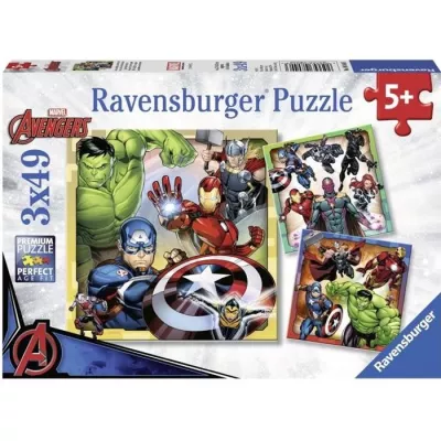 AVENGERS Puzzles 3x49 pieces - Les puissants Avengers - Ravensburger -