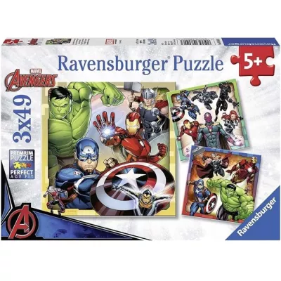 AVENGERS Puzzles 3x49 pieces - Les puissants Avengers - Ravensburger -