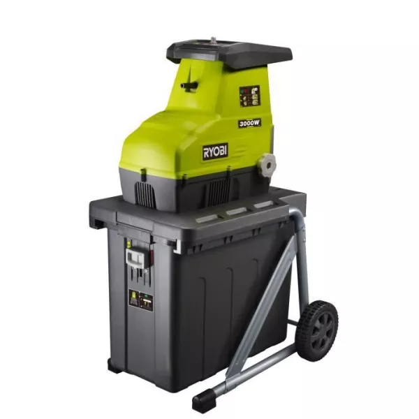 RYOBI - Broyeur de végétaux 3000 W - broyage par cylindre - silencieux - capacité broyage 45 mm - bac collecteur 55 L - RSH30