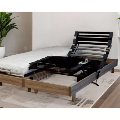 Ensemble relaxation Matelas + sommier 2x80x200cm MERIDA - Chene clair