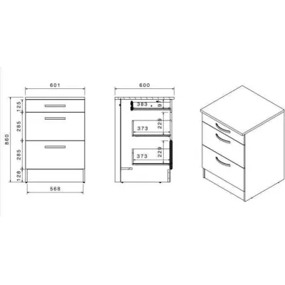 Cuisine complete OSLO - L 300 cm - Décor chene - Plan de travail incl