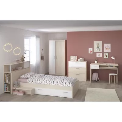 PARISOT Chambre enfant complete - Tete de lit + lit + commode + armoir