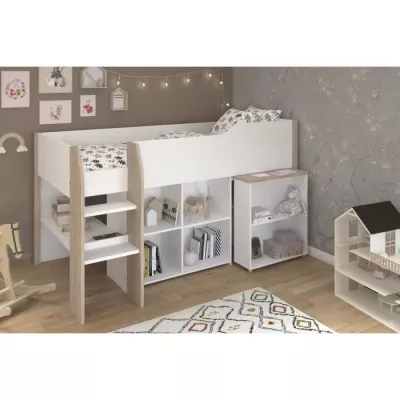 Lit combiné enfant avec bureau rétractable - PARISOT - LIAM - Blanc