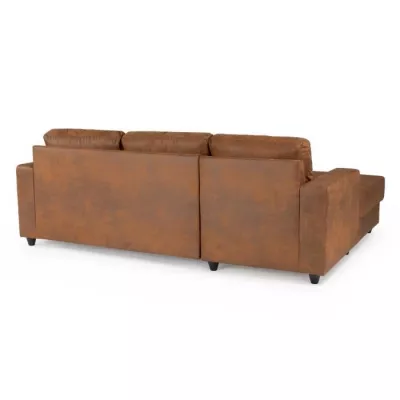 PAUL 4 seater left corner sofa - Vintage Brown Fabric - Contempo