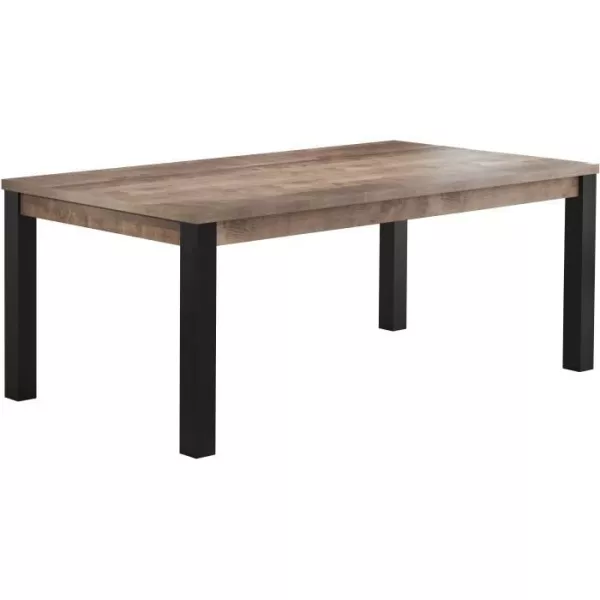 EMILE dining table 10 people - Melamine chene brown tobacco and matt black - L200 x D100 x H77 cm - TRENDTEAM