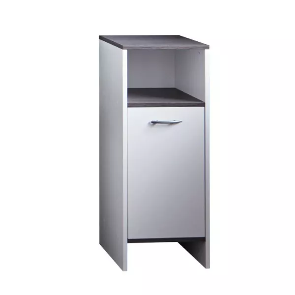 trendteam smart living Bathroom cabinet with plenty of space, White/Smoky silver, 32 x 82 x 99 cm