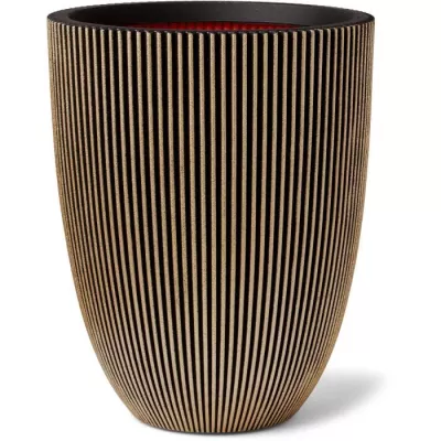 Capi Vase élégant Groove 46x58 cm Noir et doré 445495