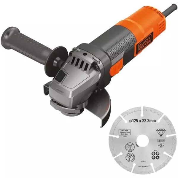 Meuleuse filaire - BLACK & DECKER - BEG220A1-QS - 900 W - 125 mm + 1 Disque