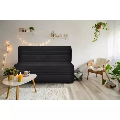 Banquette BZ Joe - Tissu noir - 3 places - L 143 x P 97 cm - Made in F