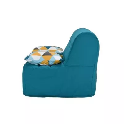 Joe Banquette BZ GEOMETRICO - Tissu turquoise - L 143 x P 101 x H 95 c