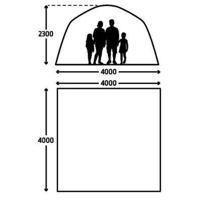 Inflatable shelter - KAMPA - AIR Shleter 400 - 4 x 4 m - Grey and black